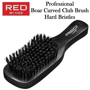 Red by Kiss Professional Boar Curved Club Brush, Hard Bristles (BOR13)