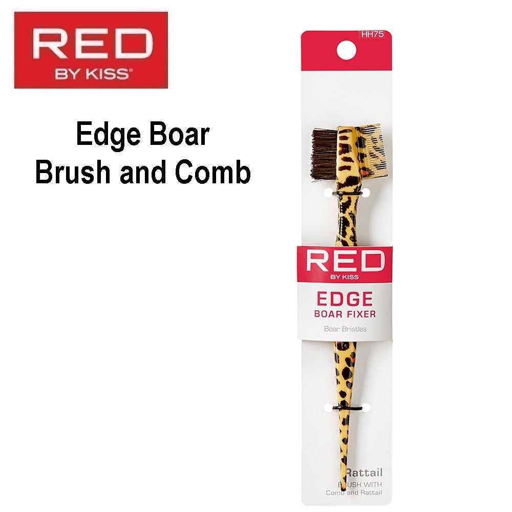 Red By Kiss Brush, Edge Boar Brush and Comb (HH75)