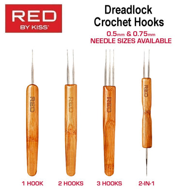 RED Dreadlock Crochet Hooks