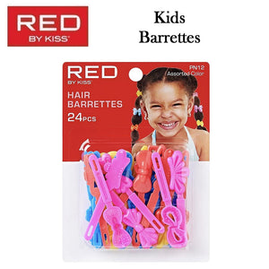 Red by Kiss Hair Barrettes, 24 pieces (PN12)