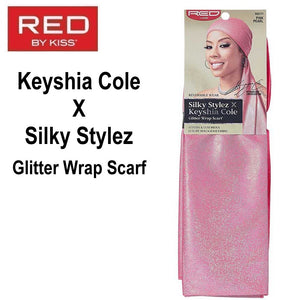 Red by KISS Scarf, Keyshia Cole X Silky Stylez Glitter Wrap Scarf, Pink-Pearl (HQ171)