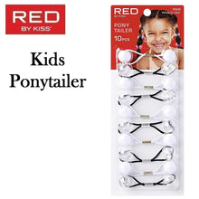 Red by Kiss Beaded Ponytail Holder for Kids, 10 White and Clear pieces (PN06)