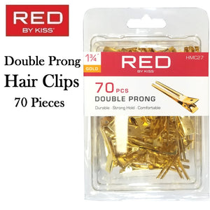 Red by Kiss Clip, Double Prong Hair Clips, 70 pieces (HMC27)