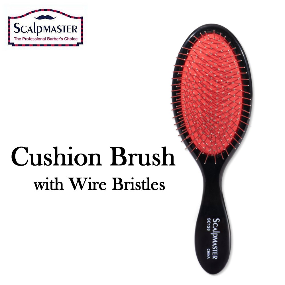 ScalpMaster Brush, Cushion Brush with Wire Bristles (SC126)