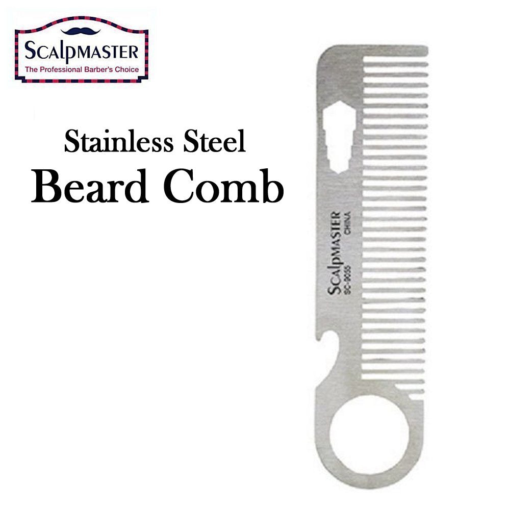 ScalpMaster Comb, Stainless Steel Beard Comb (SC9055)