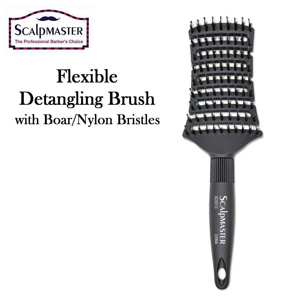 ScalpMaster Brush, Flexible Detangling Brush with Boar/Nylon Bristles (SC9313)