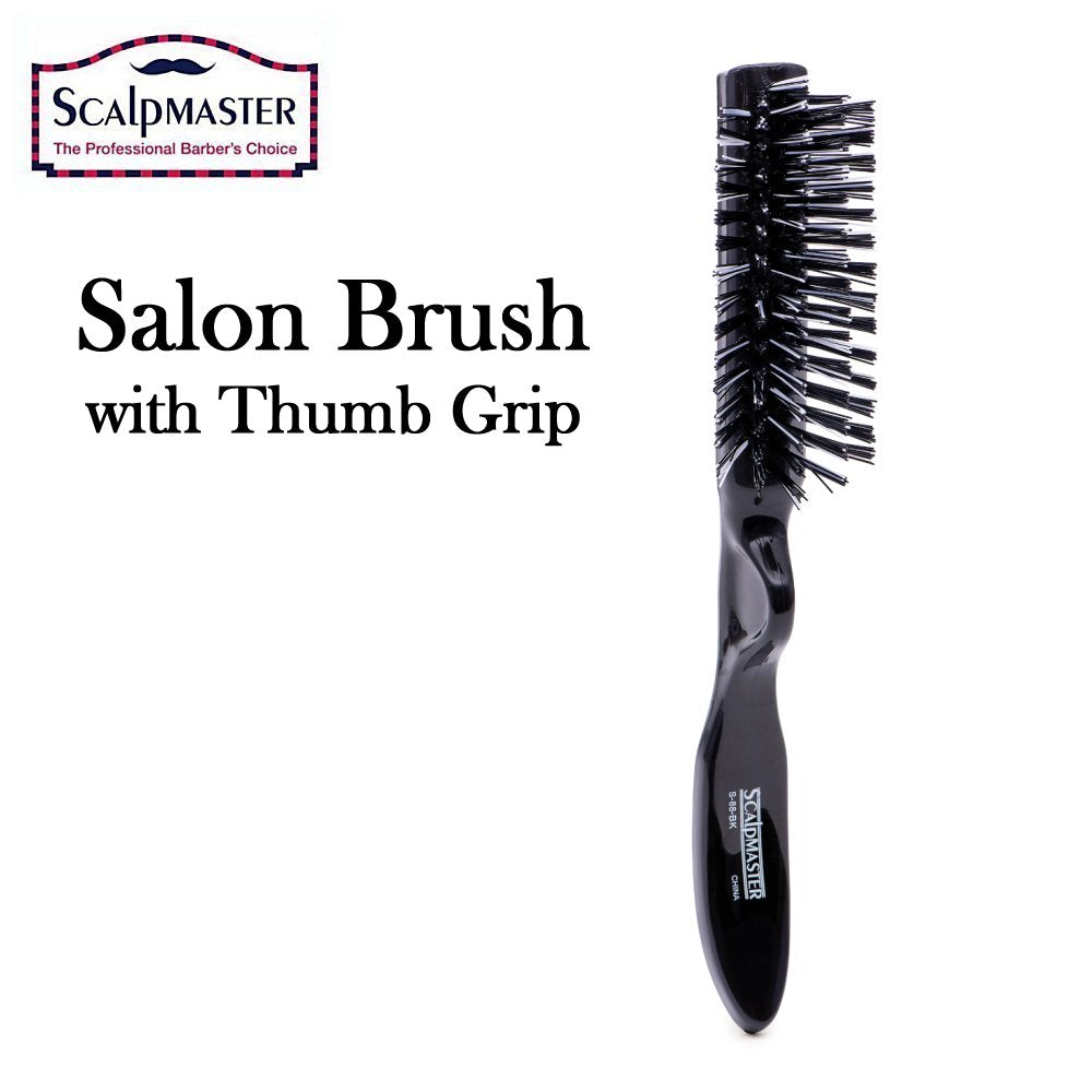 ScalpMaster Brush, Salon Brush with Thumb Grip (S-88-BK)