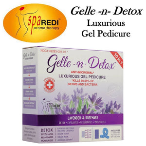 Spa Redi Gelle-n-Detox Luxurious 10-in-1 Gel Pedicure Kit, Lavender & Rosemary