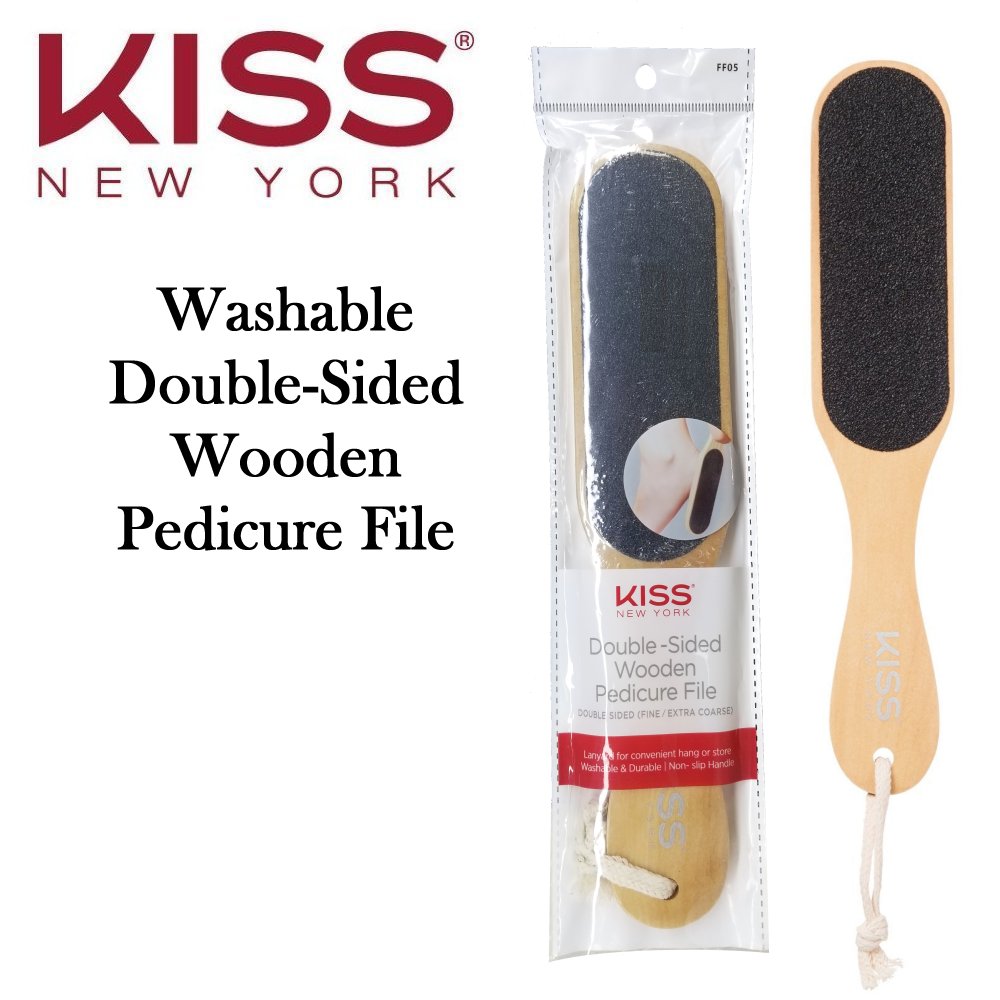 KISS Professional Double-Sided Wooden Pedicure File, (FF05)