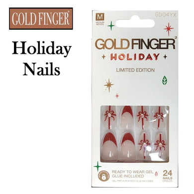 Gold Finger Christmas Holiday Nails (GD04YX)