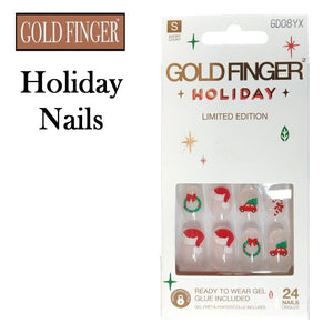 Gold Finger Christmas Holiday Nails (GD08YX)