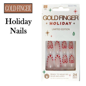 Gold Finger Christmas Holiday Nails (GD07YX)