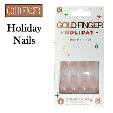 Gold Finger Christmas Holiday Nails (GD10YX)