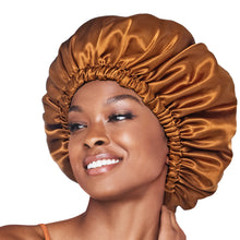 Red by Kiss Bonnet, X-Large Reversible Silky Satin Adjustable Bonnet, Brown (HQ220)