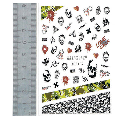 Nail Stickers - Halloween 29 (XF3109-Clear Pack)