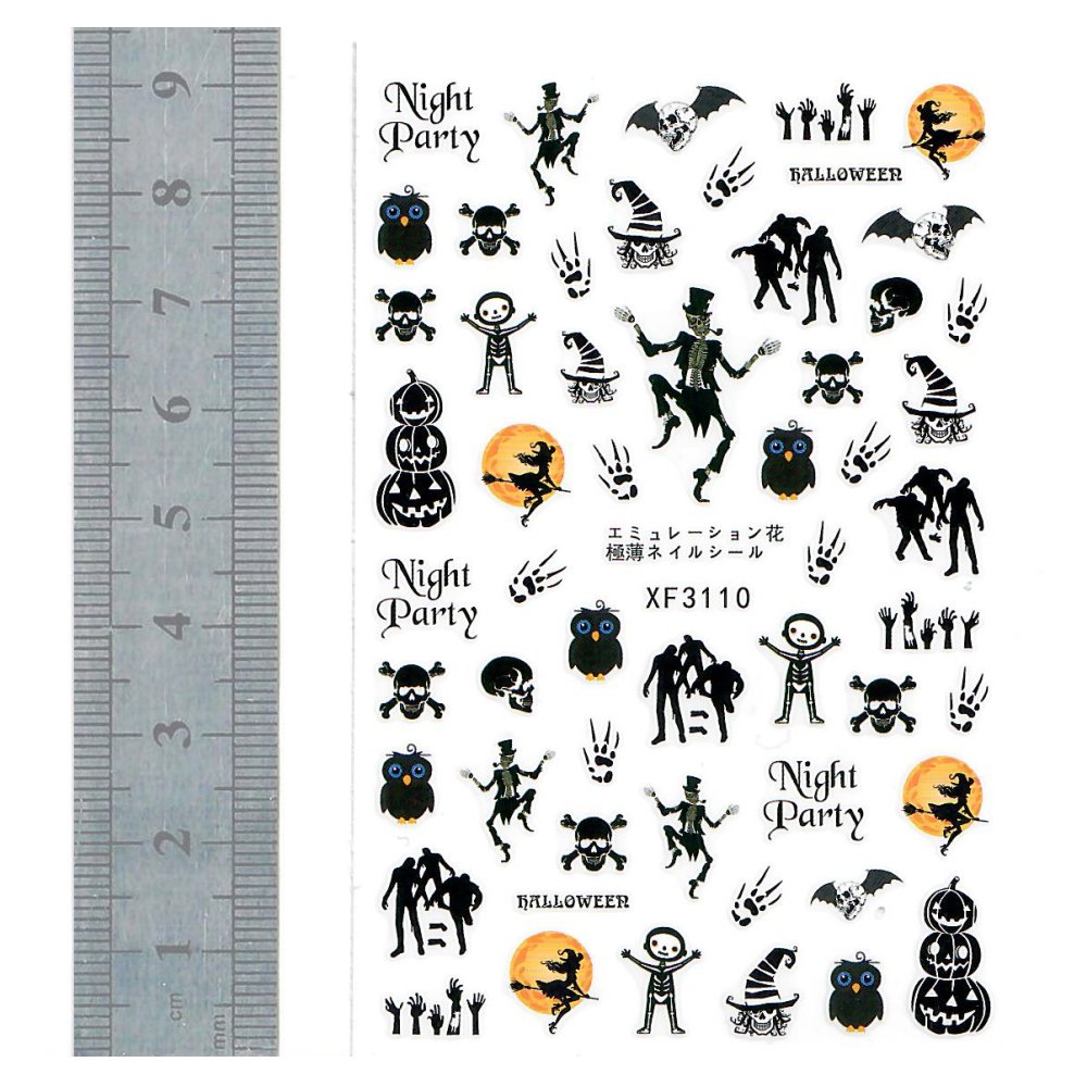 Nail Stickers - Halloween 33 (XF3110-Clear Pack)