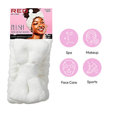 RED by KISS Headband, Plush Spa Headband, White (HQ906)