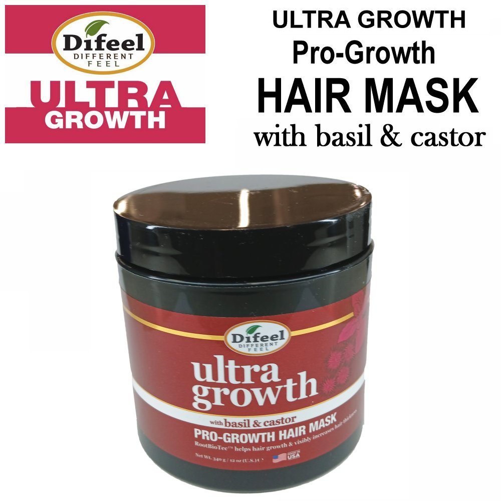 Difeel Hair Mask, Ultra Growth Hair Mask with basil & castor, 12 oz