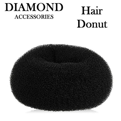 Diamond Accessories Black Hair Bun (7702BLK)