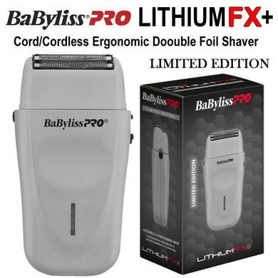 BaBylissPRO LithiumFX+ Cord/Cordless Ergonomic Double Foil Shaver, Grey (FXFS573GY)