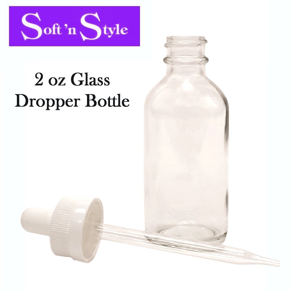 Soft 'n Style Bottle, 2 oz Glass Dropper Bottle