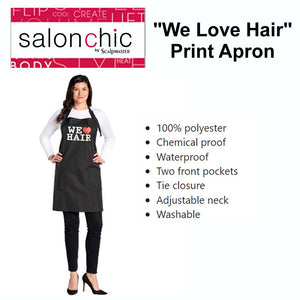 Salon Chic Print Apron, "We Love Hair" (4050)