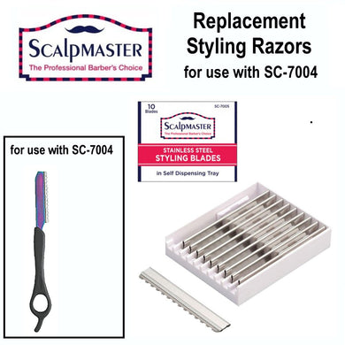 ScalpMaster Styling Replacement Blades, 10 Stainless Steel Blades (SC7005)