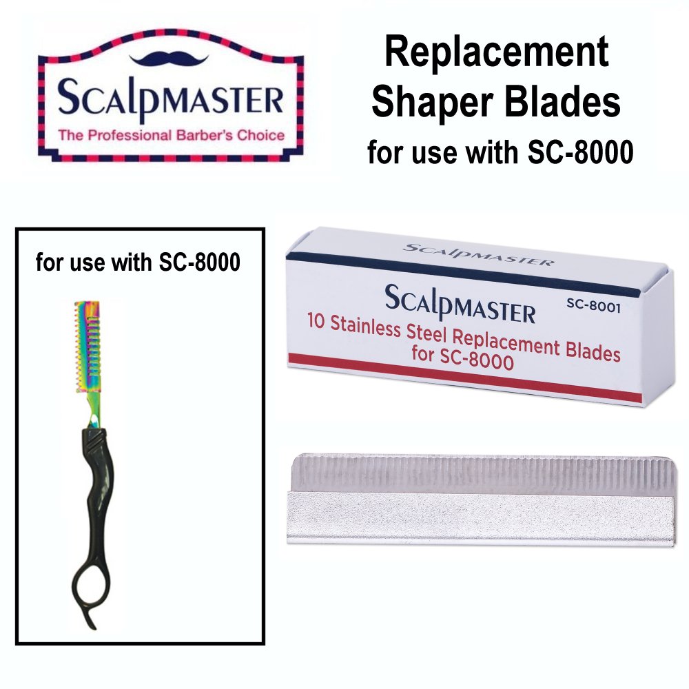 ScalpMaster Titanium Multi-Color Hair Shaper Replacement Blades (SC-8001)