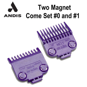 Andis Two Magnet Attachment Combs, #0 and #1 (01900)