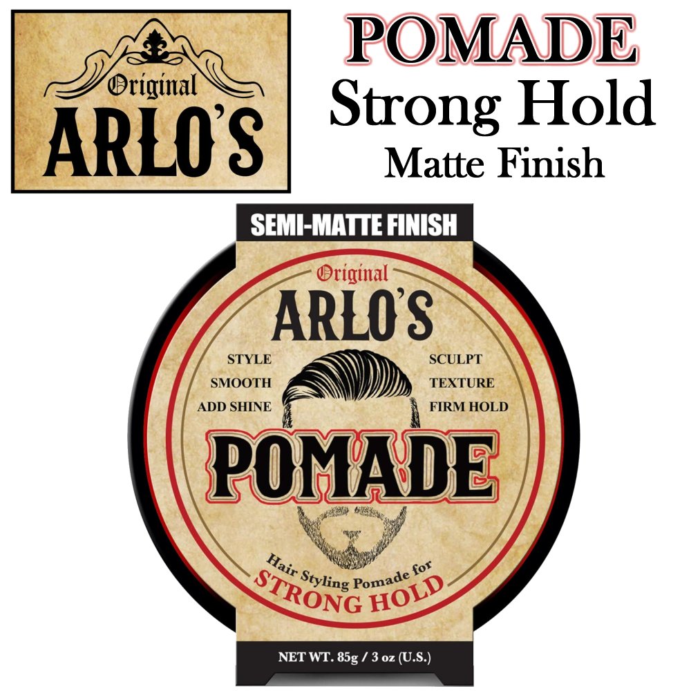 Arlo's Pomade, Strong Hold Semi-Matte Finish, 3 oz