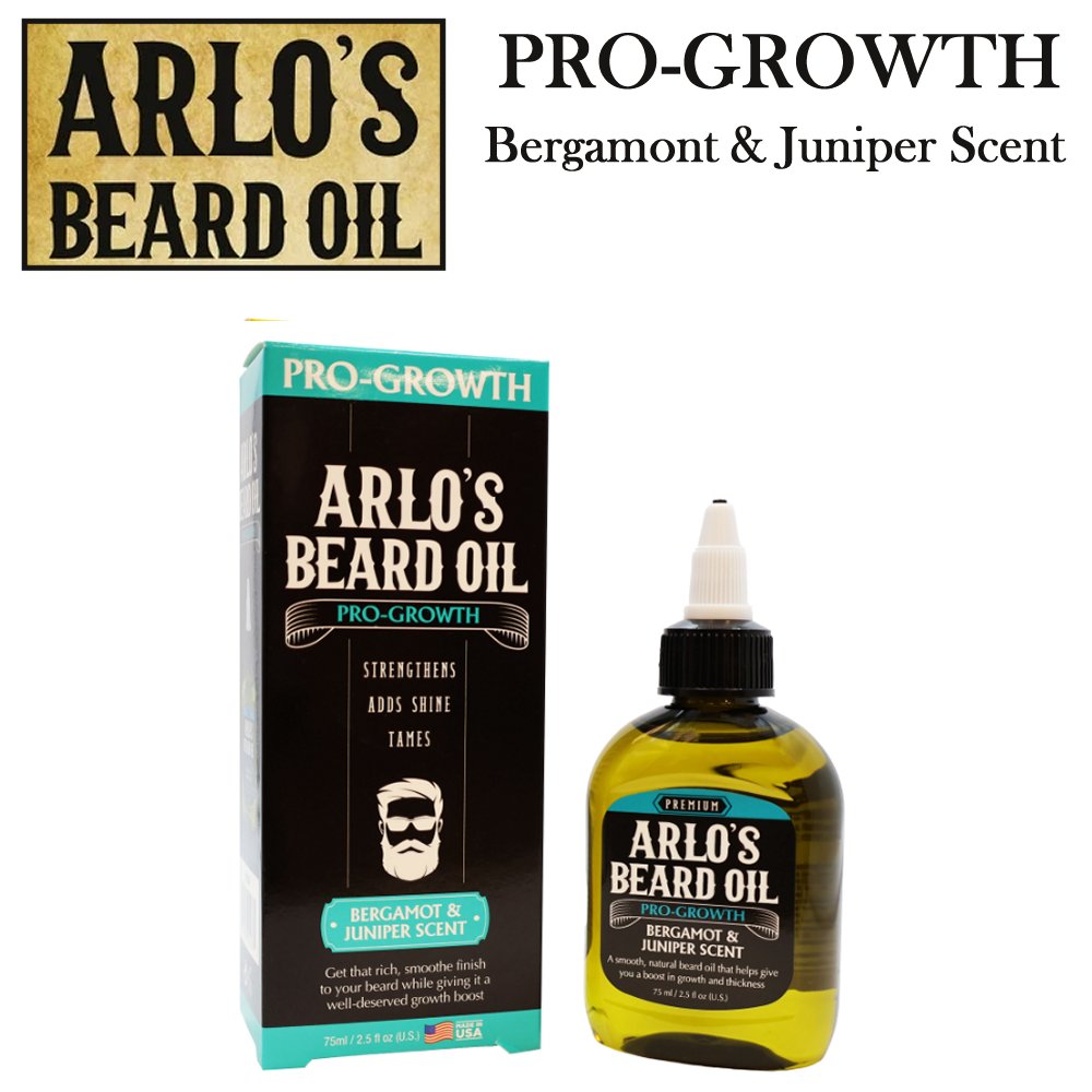 Arlo's Beard Oil, Pro-Growth with Bergamot & Juniper Scent, 2.5 oz