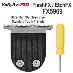 BaBylissPRO FX5969 FlashFX / EtchFX Replacement Ultra-Thin Stainless Steel Standard Tooth T-Blade