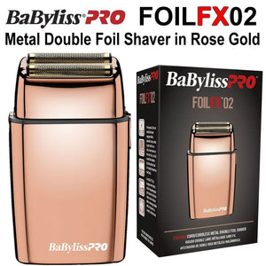 BaBylissPRO FoilFX02 Cordless Metal Double Foil Shaver in Rose Gold (FXFS2RG)