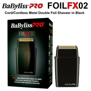 BaBylissPRO FoilFX02 Cordless Metal Double Foil Shaver in Black