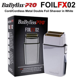 BaBylissPRO FoilFX02 Cordless Metal Double Foil Shaver in White