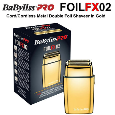 BaBylissPRO FoilFX02 Cordless Metal Double Foil Shaver in Gold