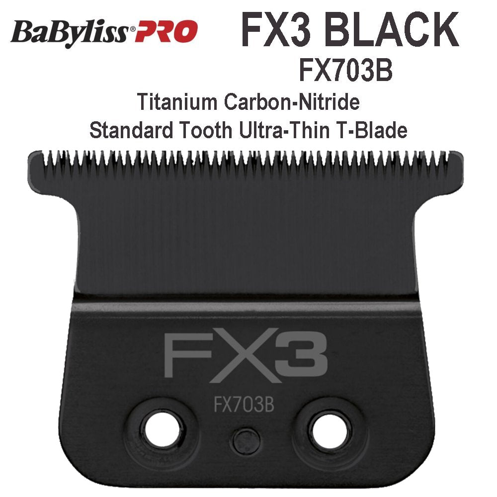 BaBylissPRO FX703B  FX3 BLACK Replacement TITANIUM CARBON-NITRIDE STANDARD TOOTH ULTRA-THIN T-Blade