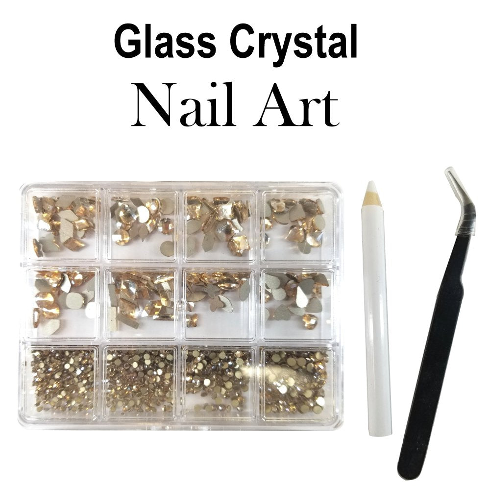 Nail Art Crystals, 12 sizes 