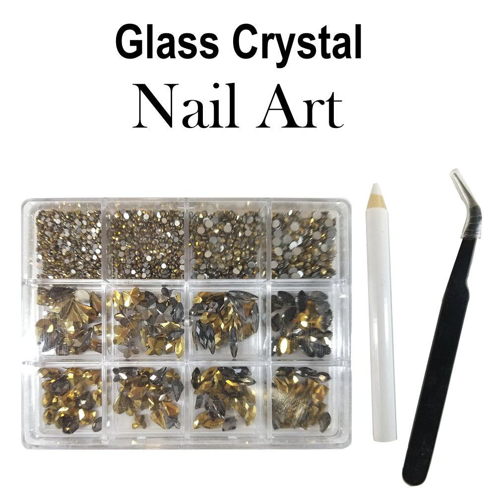 Nail Art Crystals, 12 sizes 