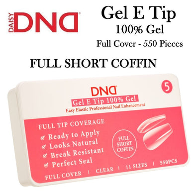 DND Gel E Tips #5 Full Short Coffin, 550 pieces