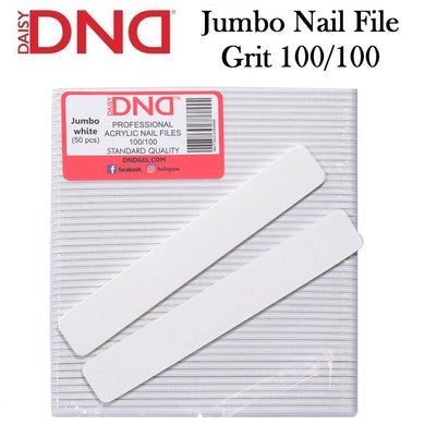 DND Nail File, Jumbo White Acrylic Nail File 100/100 Grit