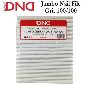 DND Nail File, Jumbo Zebra Acrylic Nail File 100/100 Grit