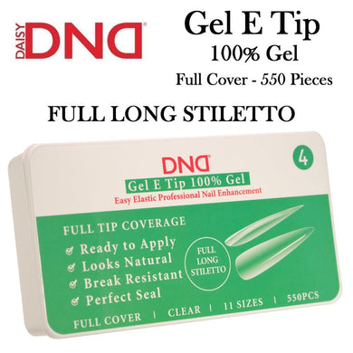 DND Gel E Tips #4 Full Long Stiletto, 550 pieces