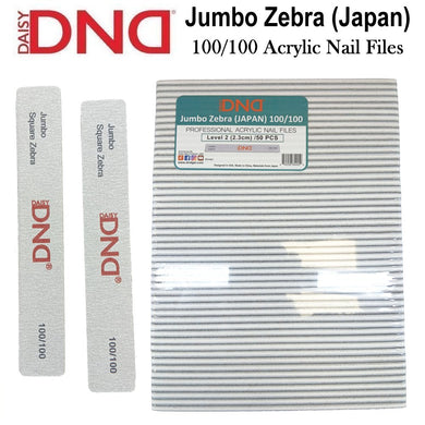 DND Nail File, Jumbo Zebra (Japan) Acrylic Nail File 100/100 Grit