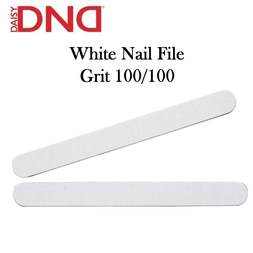 DND Nail File, 2 White Acrylic Nail Files 100/100 Grit