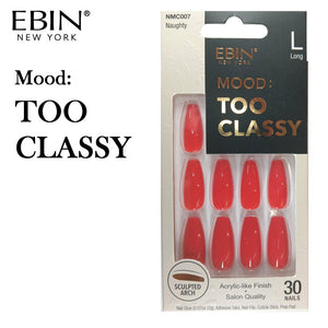 Ebin New York Nail Tips, Mood: Too Class Naughty, Long (NMC007)