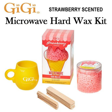 GiGi Hard Wax Beads, Strawberry Hard Wax Microwave Kit, (66303)