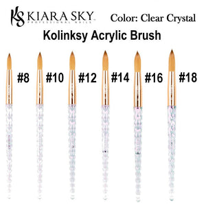 Kiara Sky Kolinsky Acrylic Brush, Crystal Clear (Sizes #8, #10, #12, 14, 16, and #18)