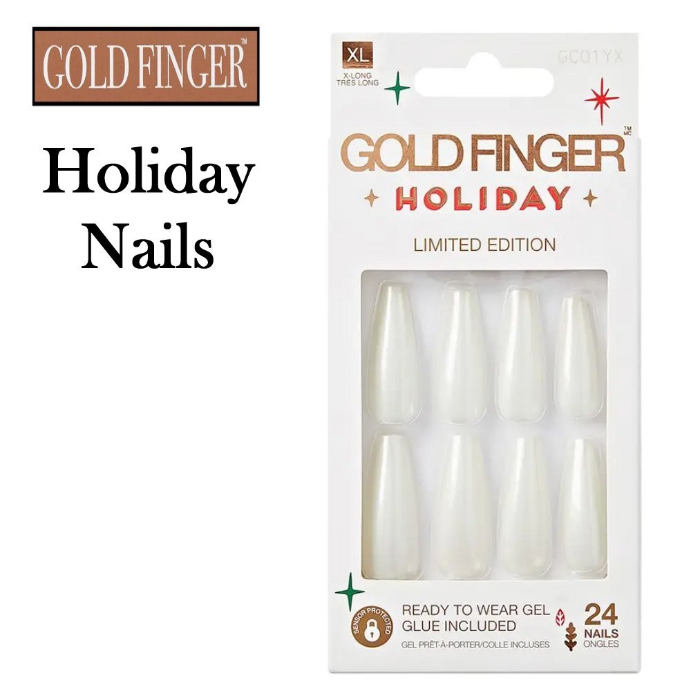 Gold Finger Christmas Holiday Nails (GD01YX)