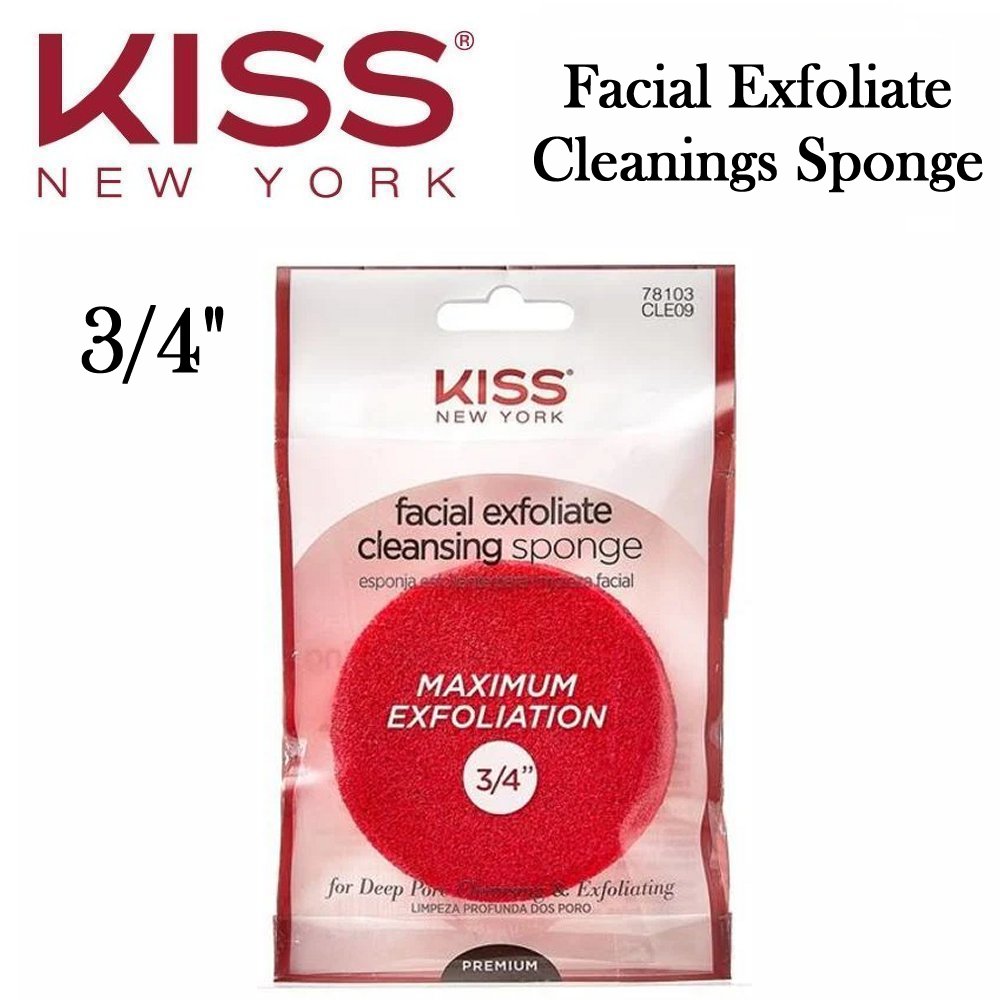 Kiss Facial Exfoliate Cleansing Sponge, 3/4